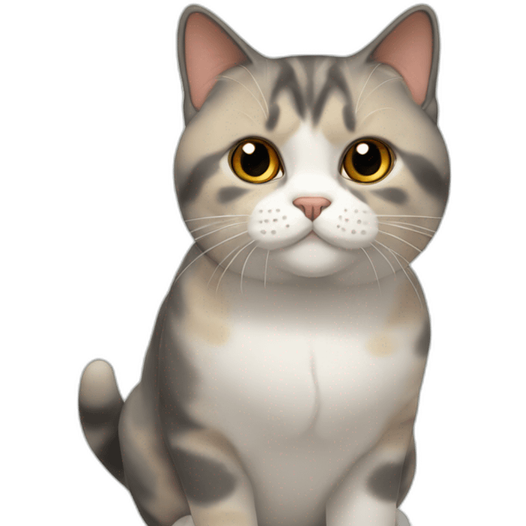 A big calico british shorthair cat emoji