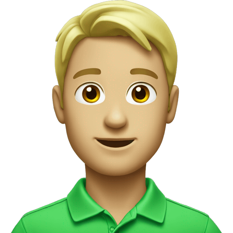 white apple green polo shirt emoji