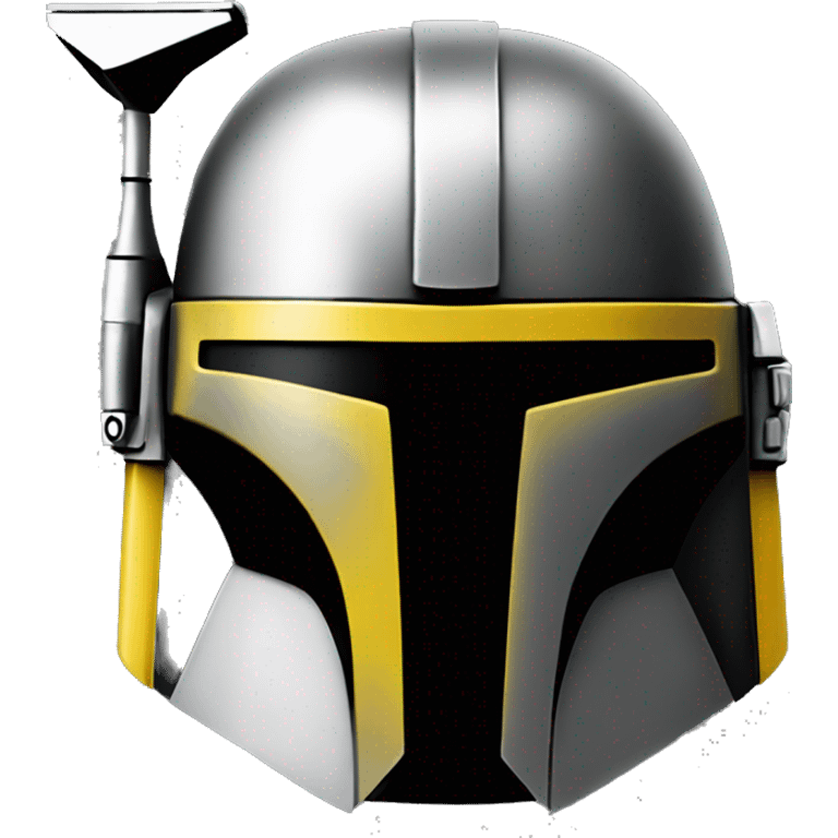 Mandalorian helmet black and yellow with antenna emoji