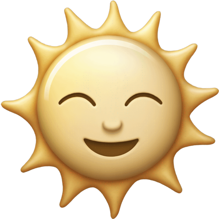 Sparkly glossy beige crescent sun emoji