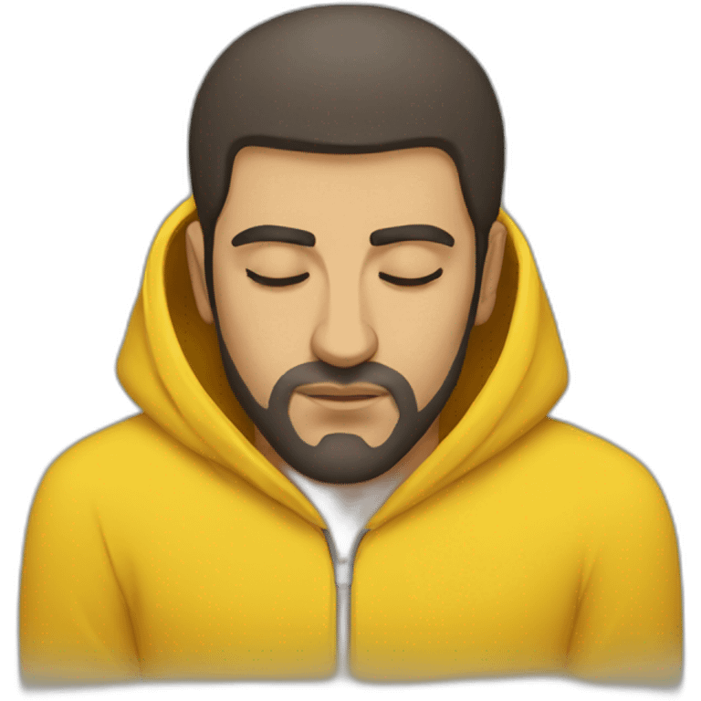 Armenian men  with yellow hoodie sleeping emoji