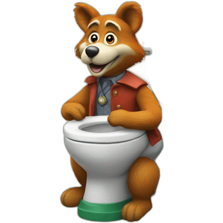 Basil Brush toilet dolly emoji