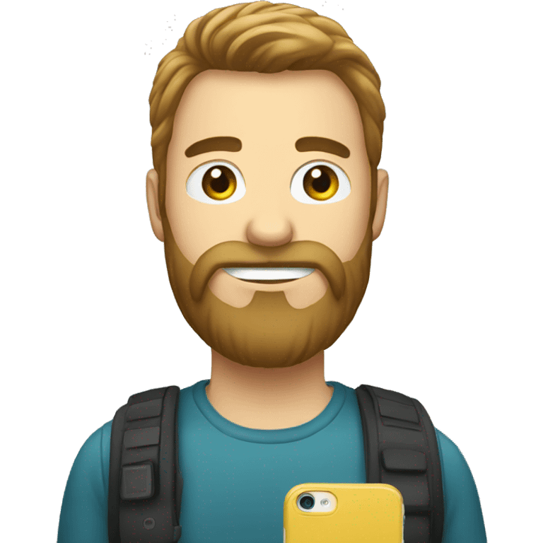 selfie with smartphone and beard emoji