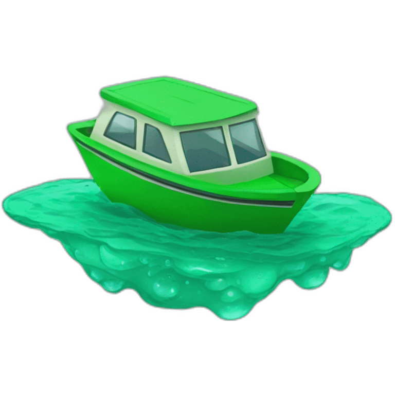 boatle with green water emoji