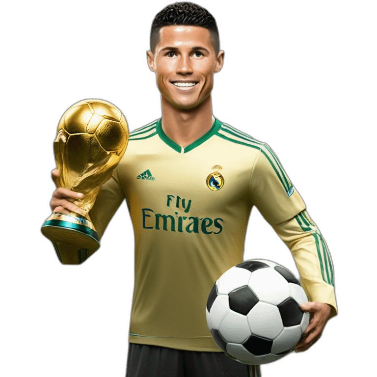 ronaldo lifting the ballon d'or emoji