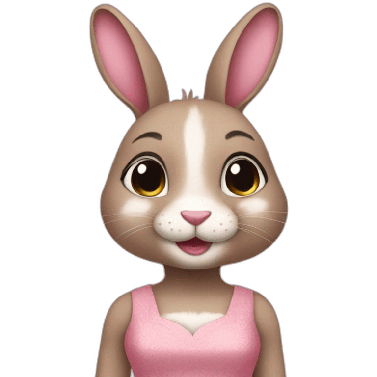 anthro rabbit in a pink dress emoji