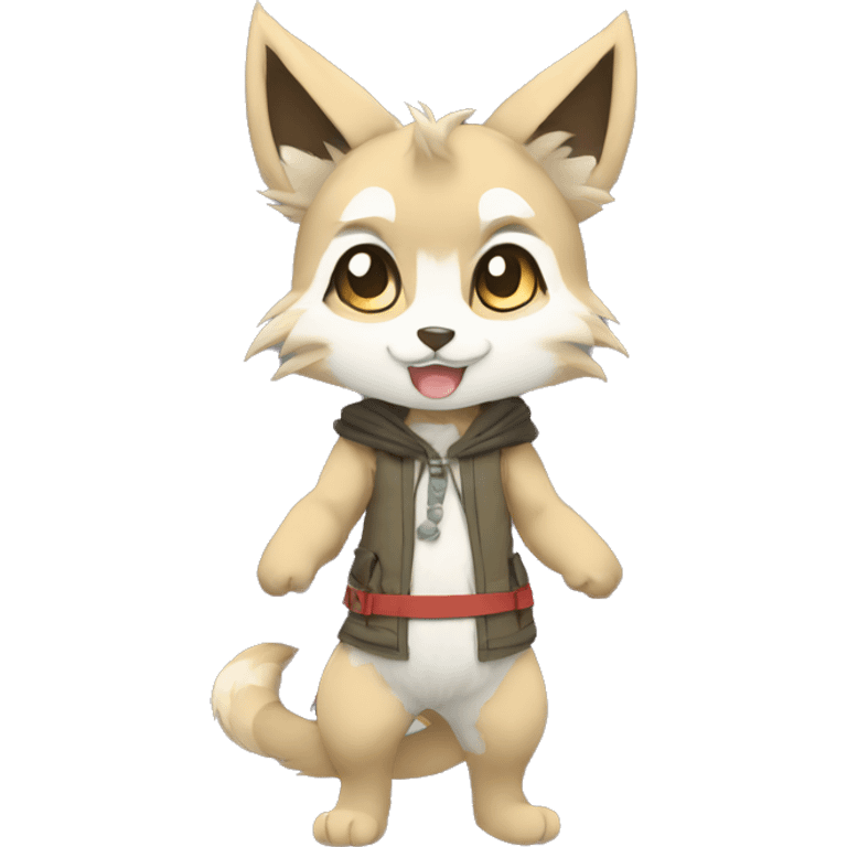 Kemono-style, Chibi, Anthro-Fur-Sona-Fakémon, clothing, Full Body emoji