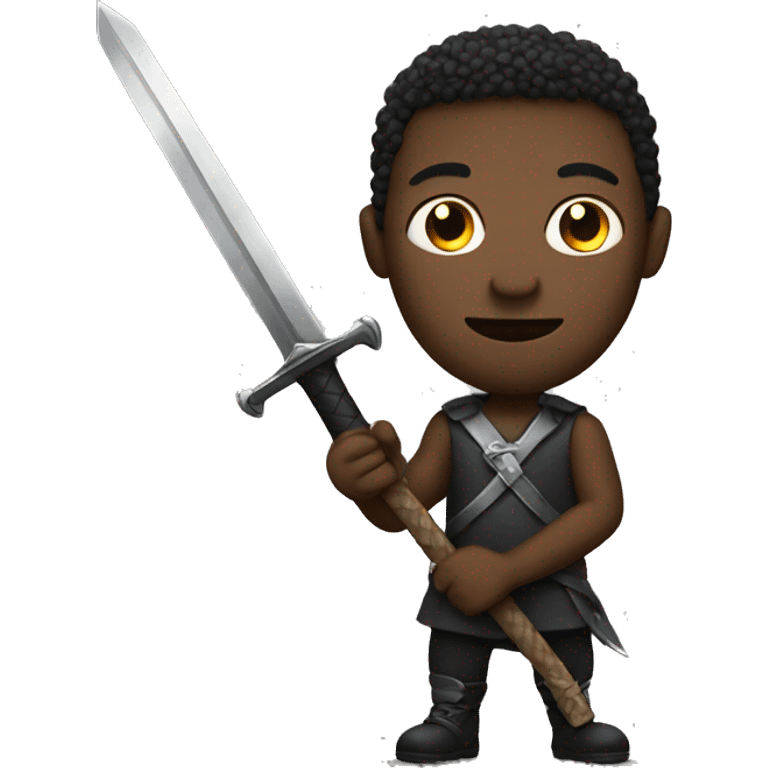 Black man holding a sword  emoji