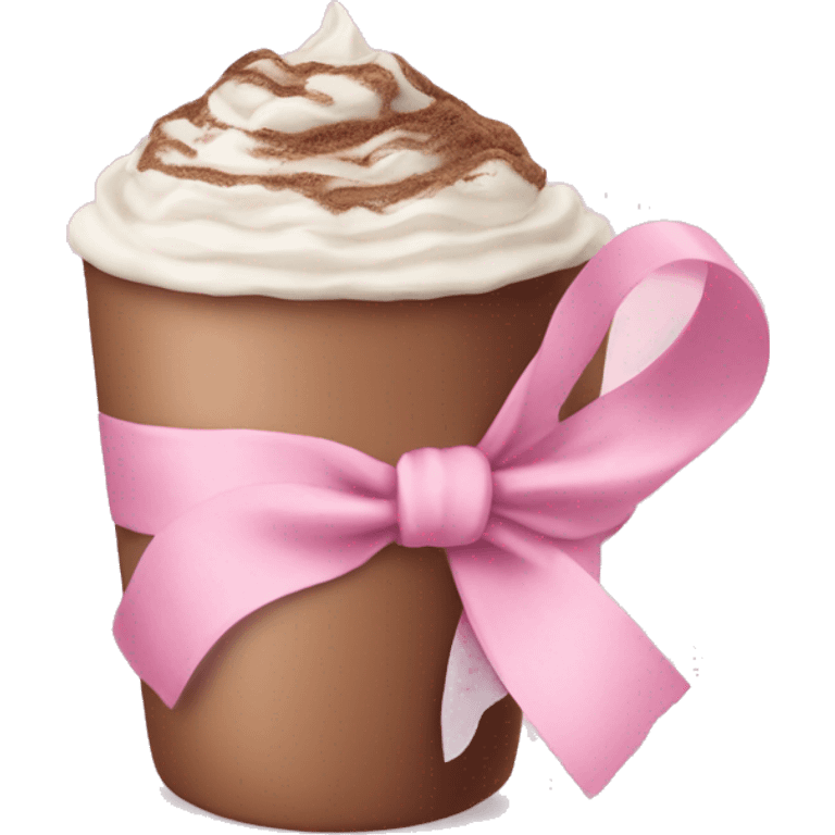 Soft pink ribbon mocha emoji