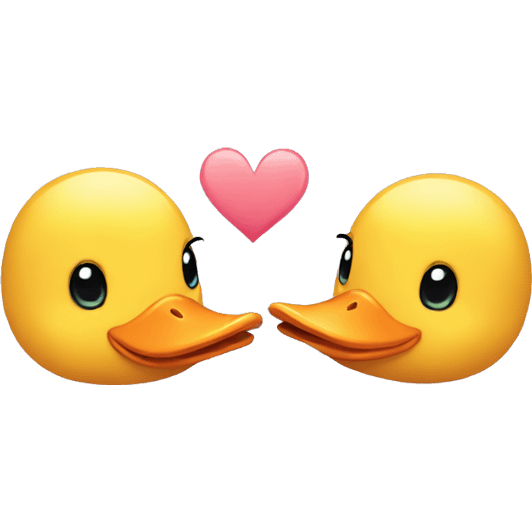 cute duck couple being in love emoji