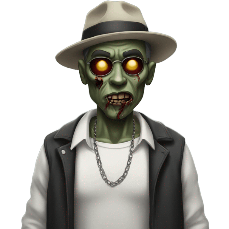 A street gangster version of a zombie emoji