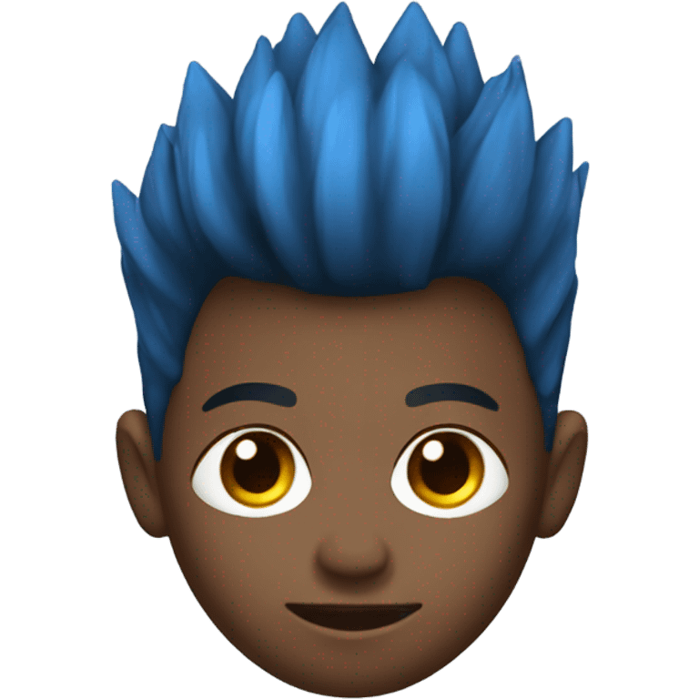 Mohawk blue boy in black emoji