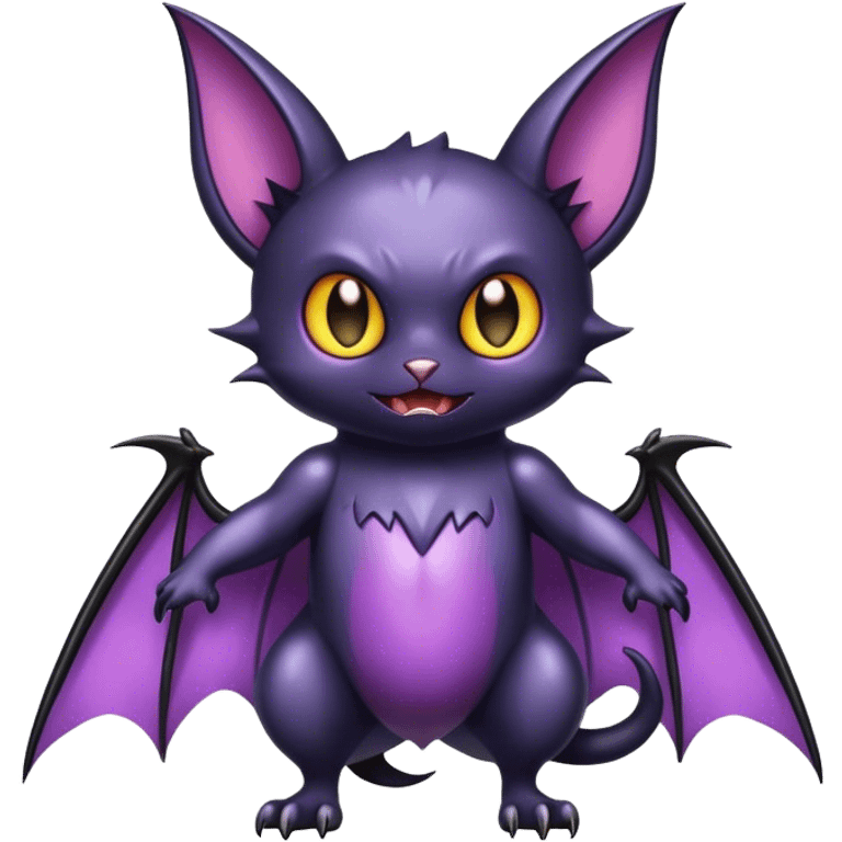 Shiny Dark Noibat-Bat-Cat-fusion-hybrid full body emoji