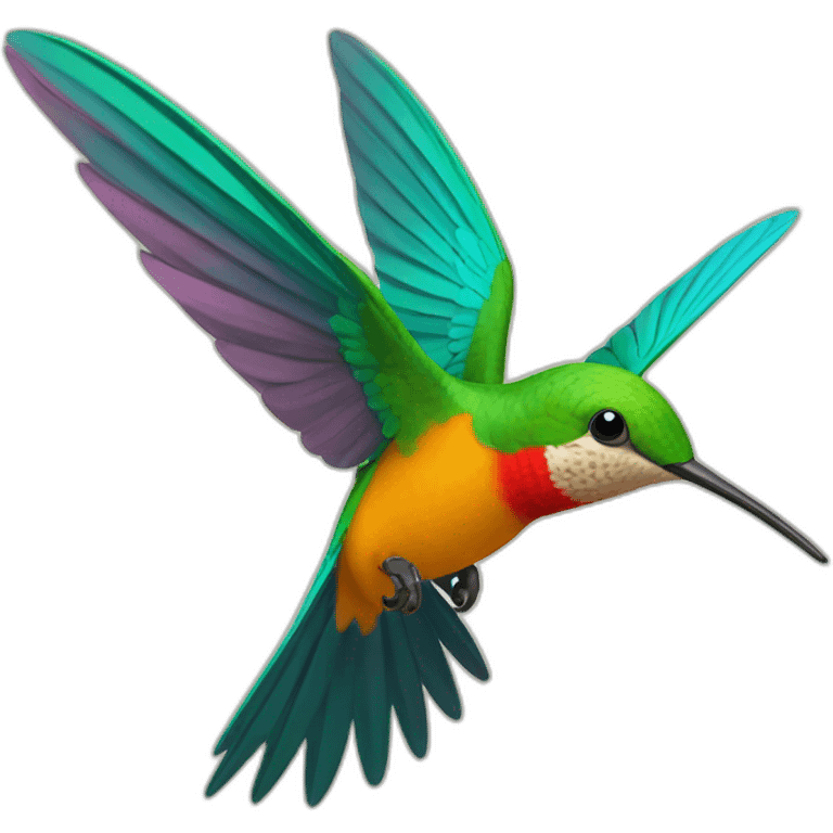 Colibrí de colores volando emoji