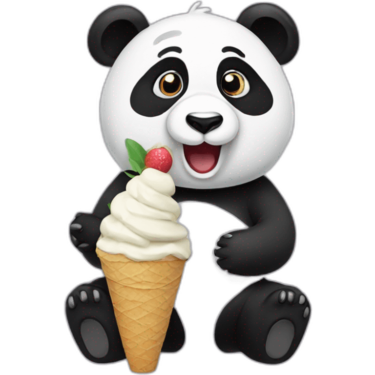 Panda eating ice cream emoji