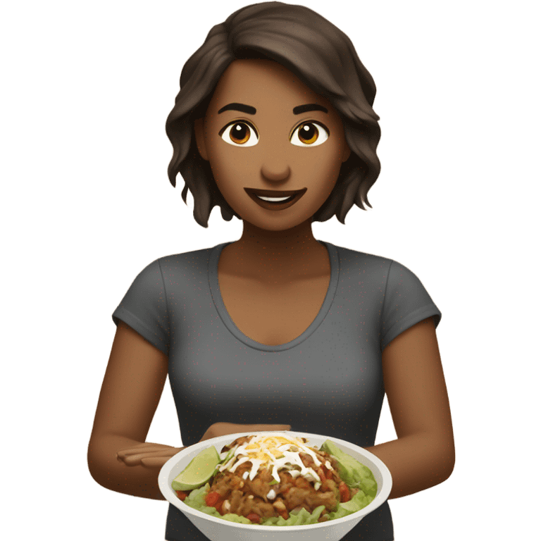 Girl eating chipotle  emoji