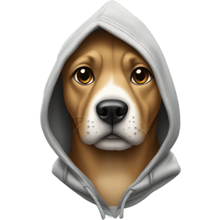 Dog wearing hoodie emoji