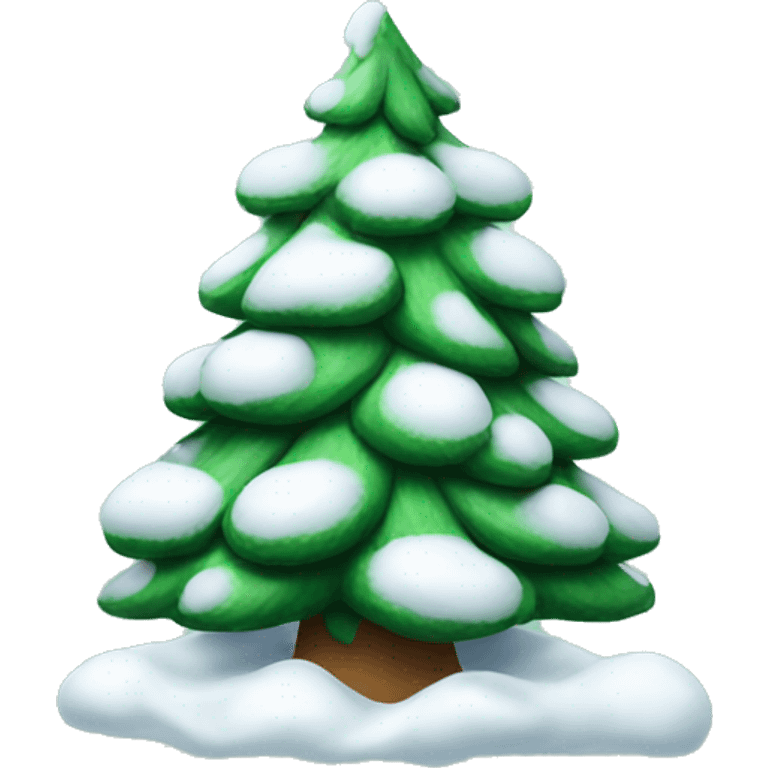 christmas tree with snow emoji