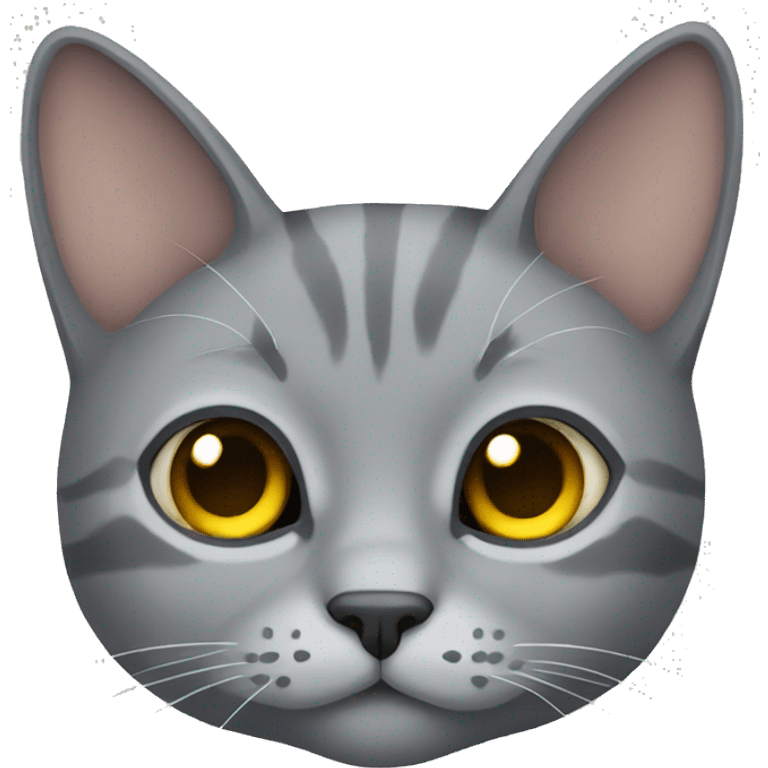 Grey cat laying down emoji