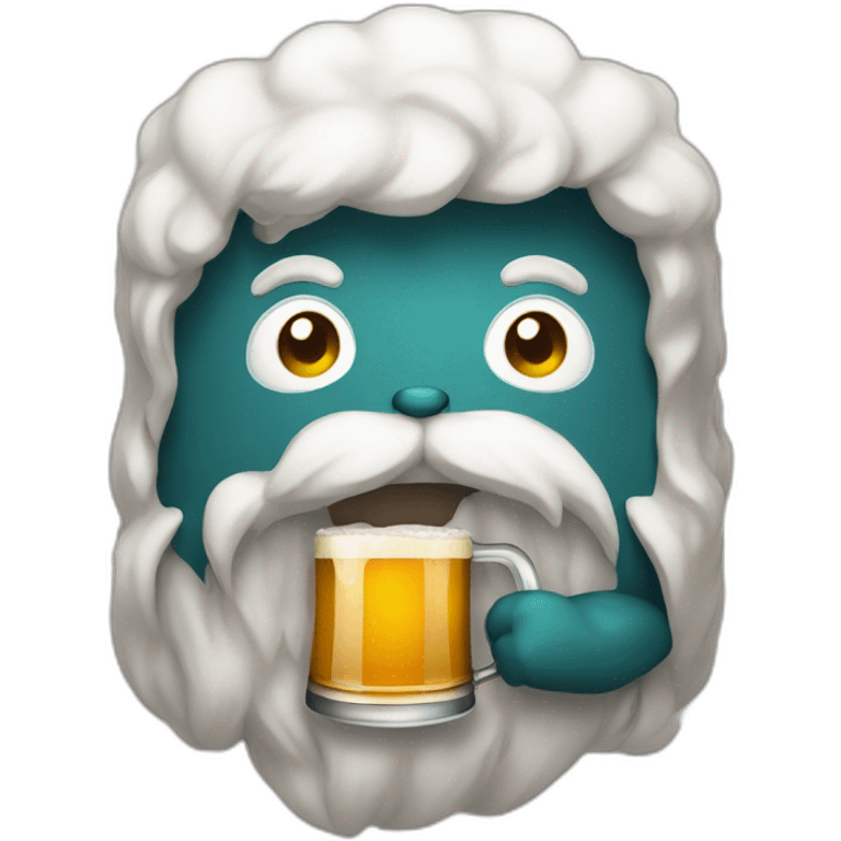 Chat avec une bier emoji