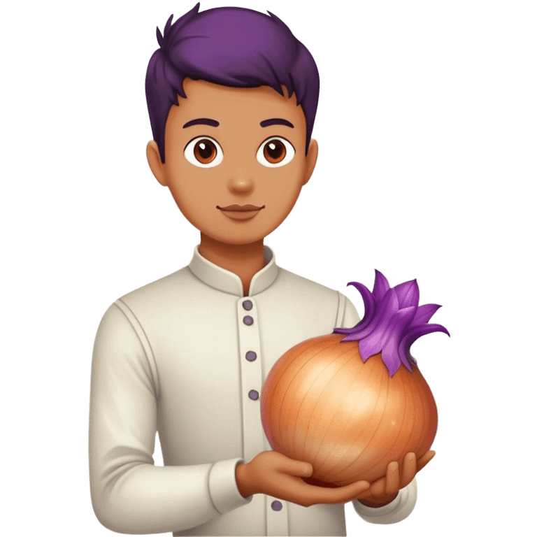 genius holding a big onion violet  emoji