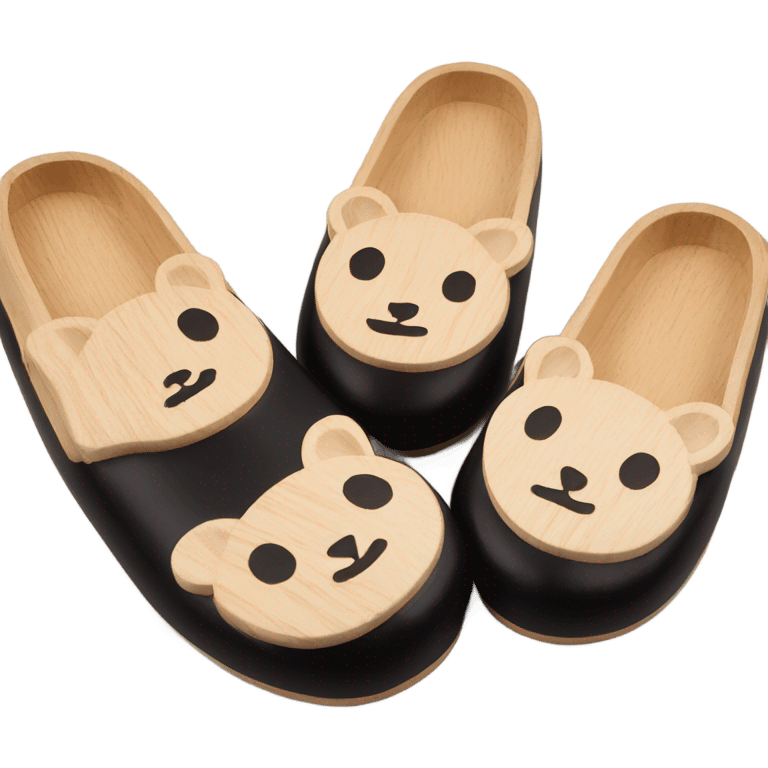 Japan wooden slippers black emoji