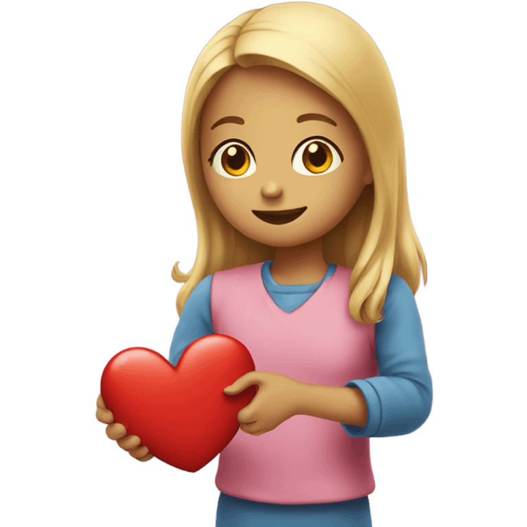 Giving heart to a girl emoji