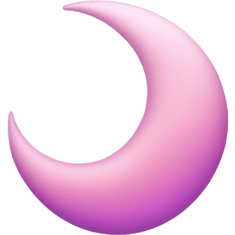 Pink crescent moon with sparkly violet clouds emoji