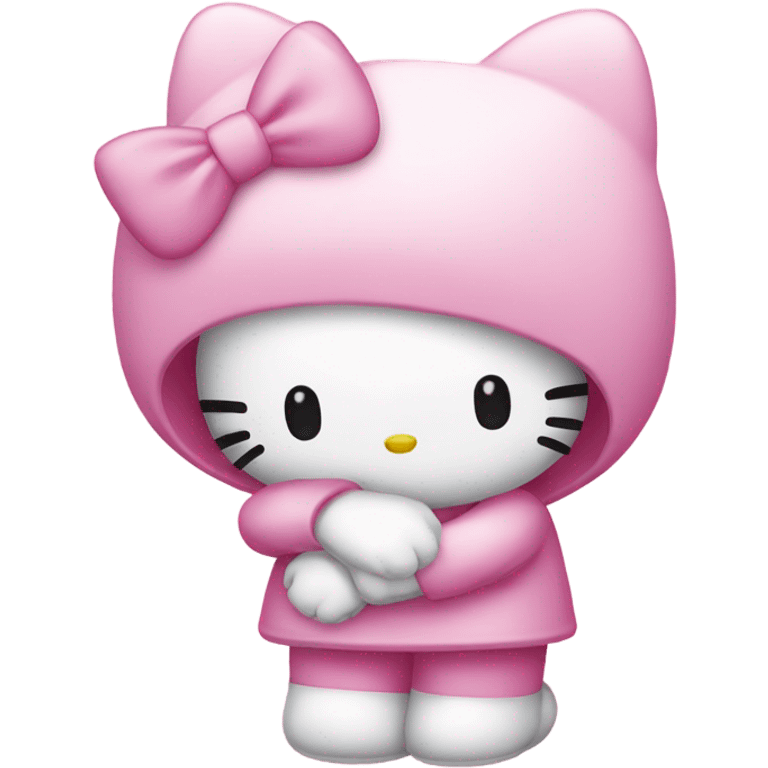 hello kitty and my melody hugging emoji