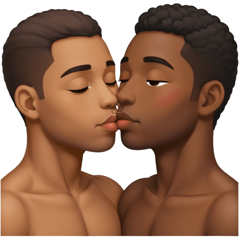 2 black gay men kissing  emoji