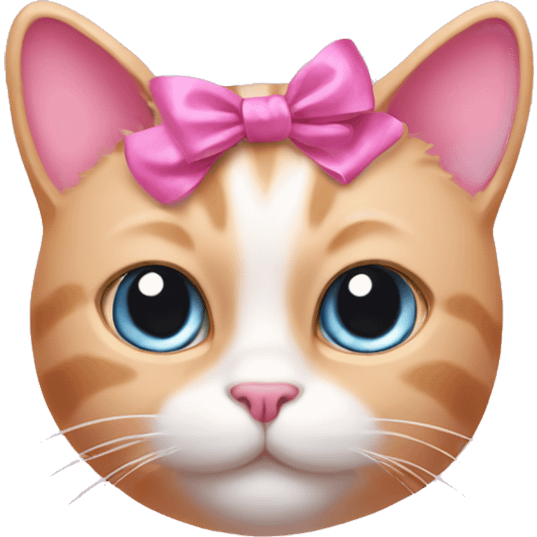 Pink cat with bow emoji