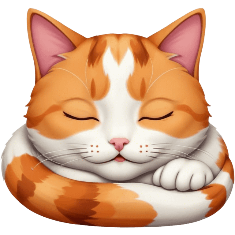 Cat sleeping happy emoji