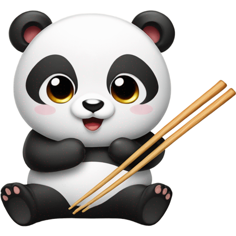 Panda in Chinese food with chopsticks emoji