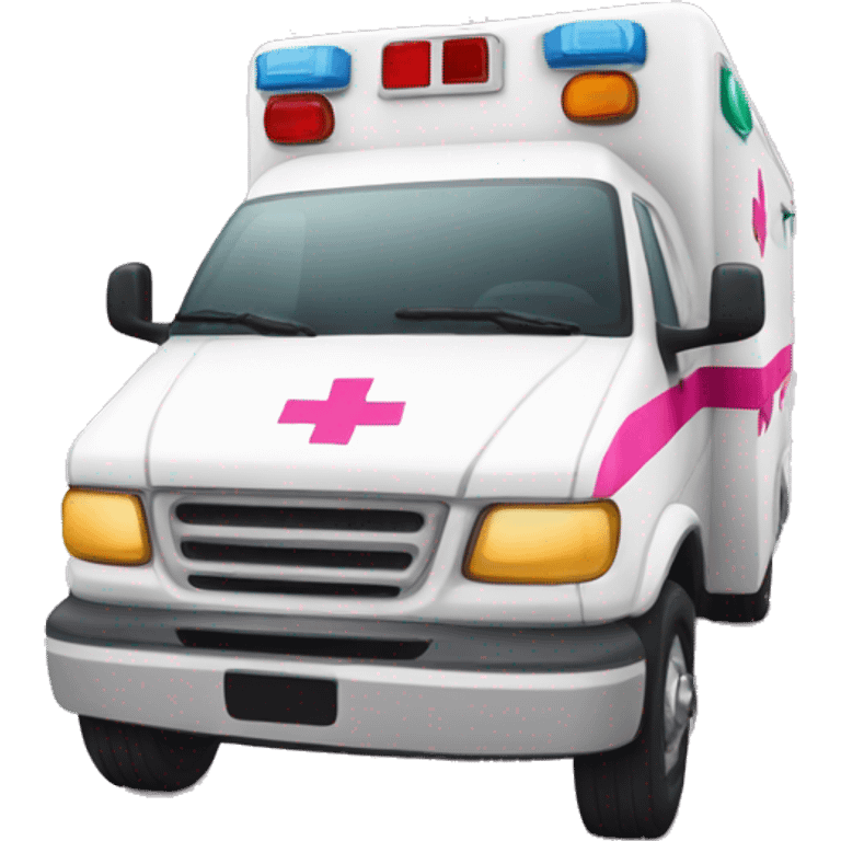 Ambulance with a pink bow emoji