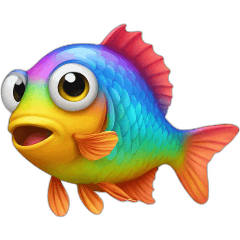 Fish with a rainbow hat emoji