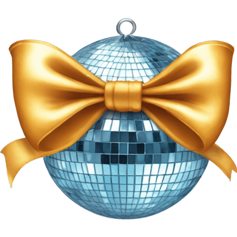 Disco ball with coquette bow  emoji