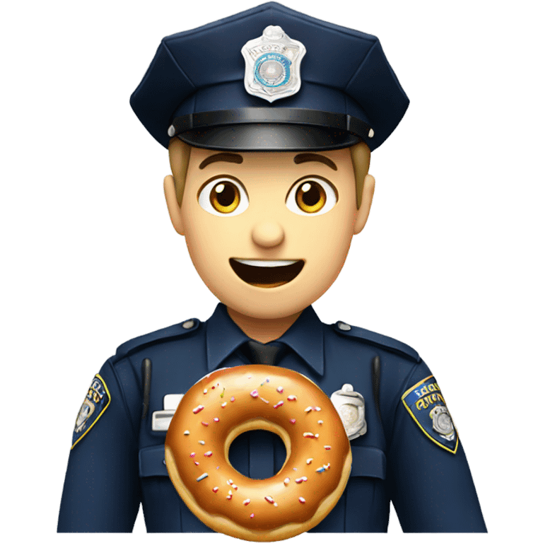 Police eating a donut emoji