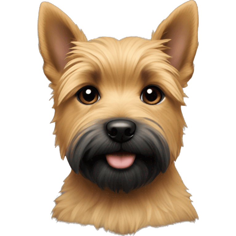 Portrait of a puppy of Norwich terrier Black and Tan colour ( black on forehead) emoji