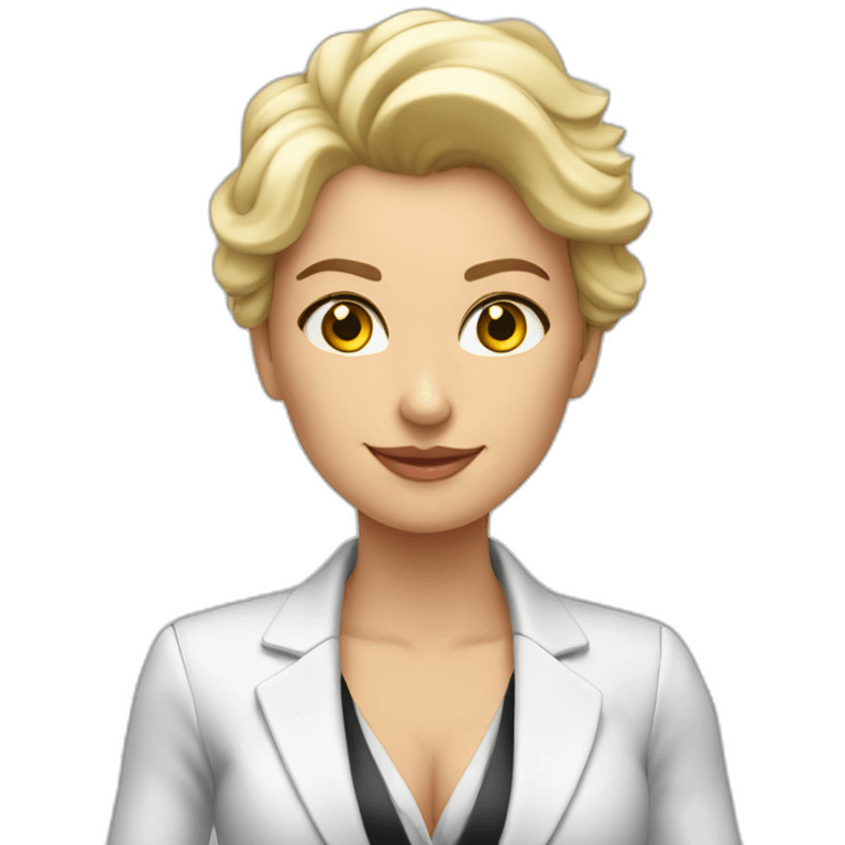 Syntia Mujer piel blanca emprendedora con blazer emoji