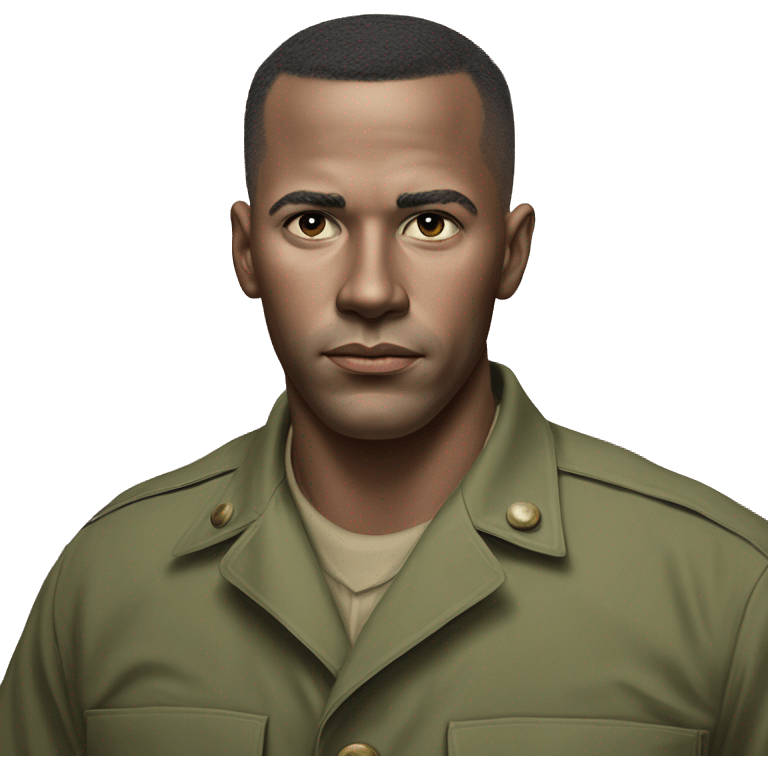 photorealistic serious us soldier 1960s emoji