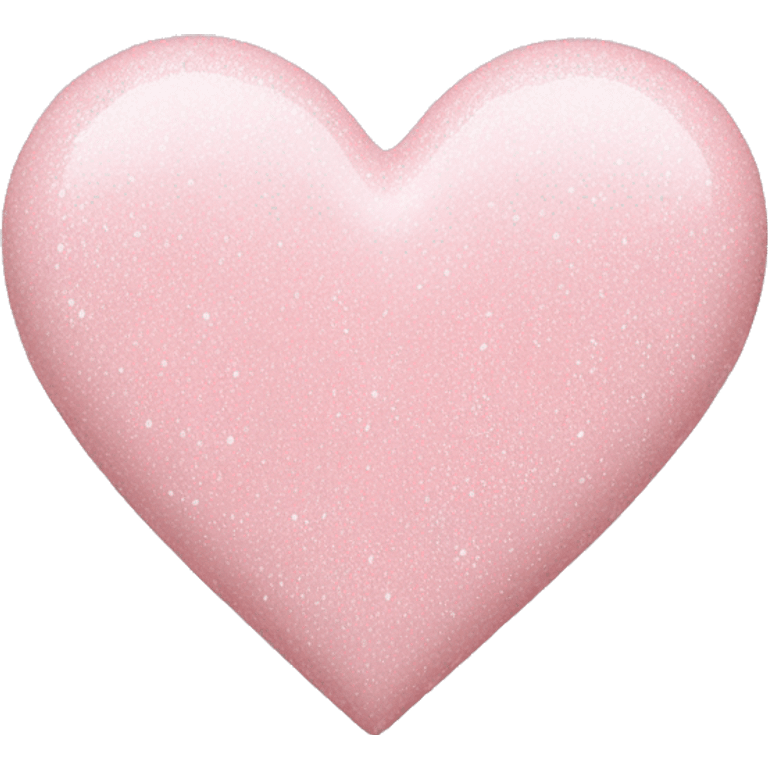 Pastel pink heart with 3 small white glitter emoji