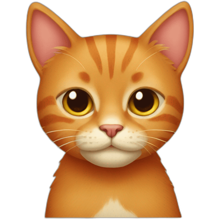 Red cat with a blond emoji