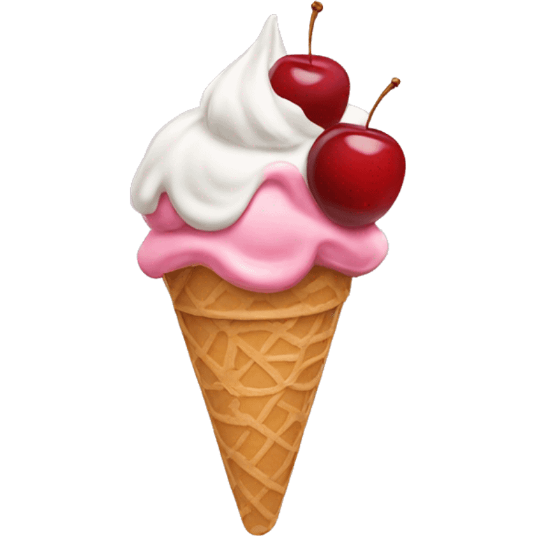 Ice cream Sunday with cherry on top  emoji