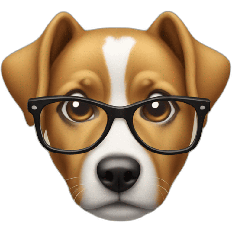 Chien avec lunettes emoji