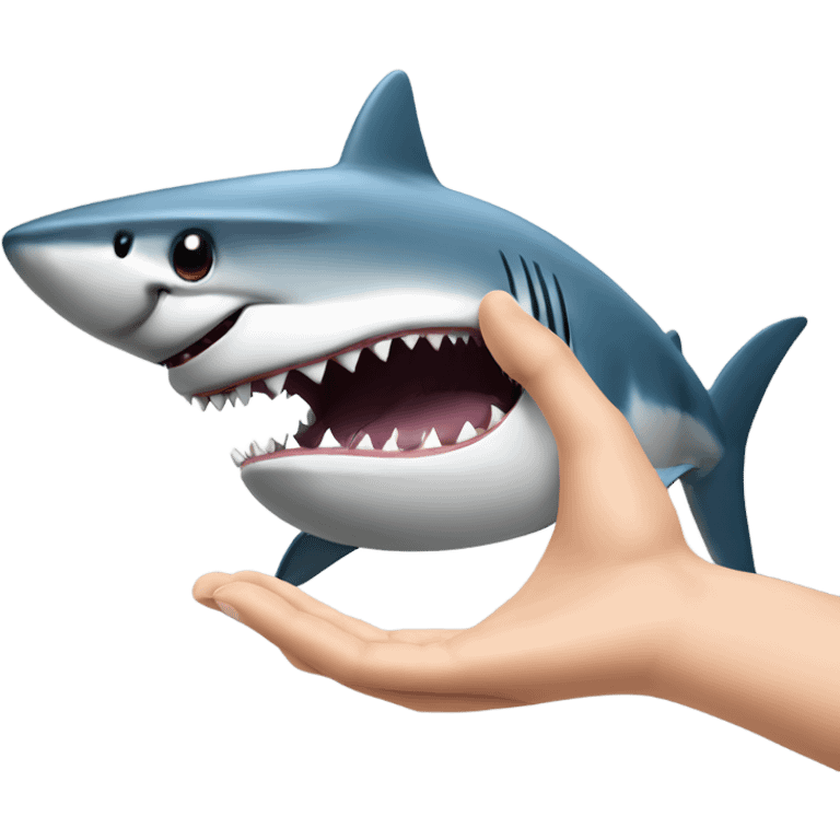 Shark with hand emoji