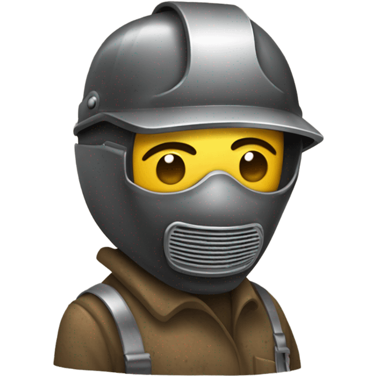 Dirty welder with welding mask emoji