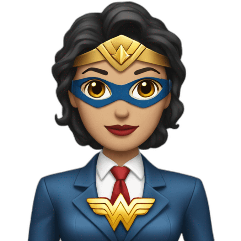 Wonder Woman wearing a business suit instead of superhero costume  emoji