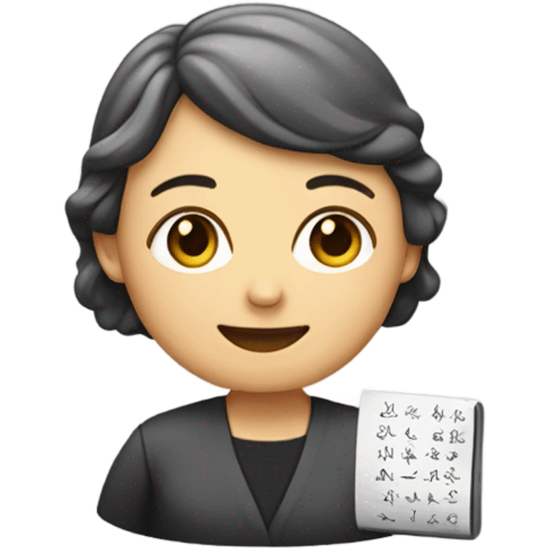 Una profesora con una pizarra  emoji