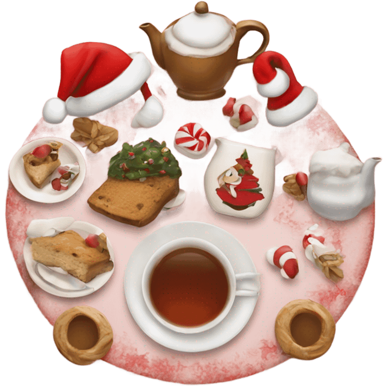 Christmas themed tea party emoji