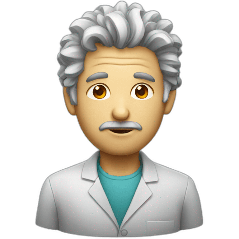 a scientist with disheveled hair emoji